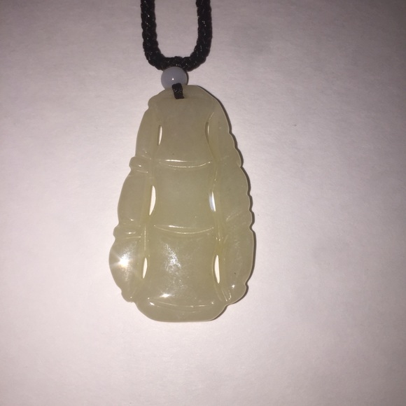 Authentic Jade “Jadeite” Bamboo Pendant Feng Shui - Picture 3 of 6